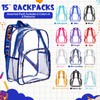 Amylove 24 Pcs Clear Backpacks Bulk Heavy Duty Transparent PVC