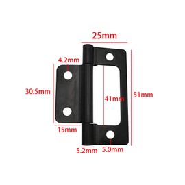 5Pcs Black Flush Hinges,Door Hinges,2 Inch Stainless Steel Flush Hinges Ball Bearing Mute Hinge for Drawer Cabinet Internal Door