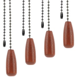 craspire 4 Stück Deckenventilator Zugkette Beleuchtungslampen Verlängerung Walnussholz Charm Anhänger Boho Stil Verstellbar Dekorativ 12.6 Zoll Verlängerungsstecker Kugelperlenschnur Ersatz Hängende