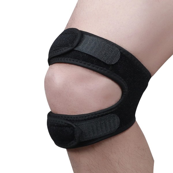 RICISUNG Knee Supporter, For Knees, Rehabilitation, Knee Fixation, Meniscus, Joint Ligament Protection, Knee Jacket, Breathable, Stretchy, Running, Unisex, For Left and Right Use, Mountain Climbing, Outdoors, Sports, Everyday Use, Black