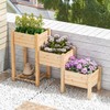 HAPPYGRILL 3-Tire Raised Garden Bed, Wooden Raised Planter Box with