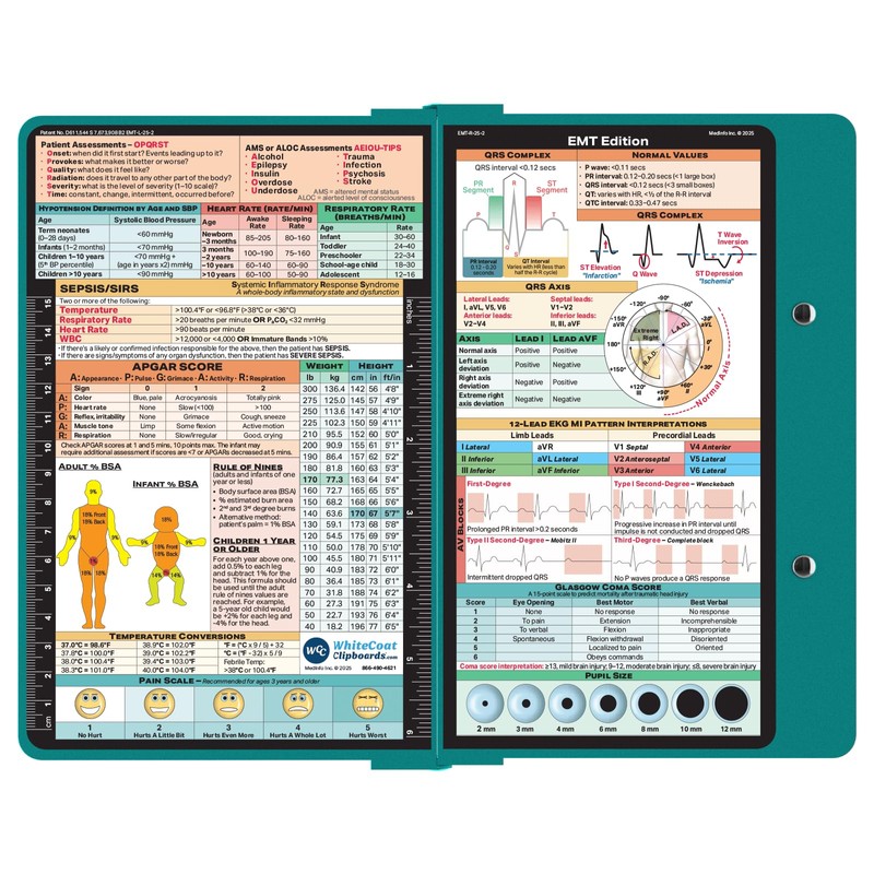 Whitecoat Clipboard® - EMT Edition (Teal, Bifold)