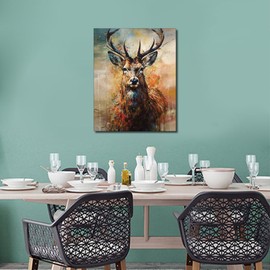 TUMOVO Paint by Numbers for Adults, Deer Adult Paint by Number Kits On Canvas Woodland Animals Paint-by-Number Kits Acrylic Oil Painting for Adults Kids Paint by Number Kit, 16 x20 Inch