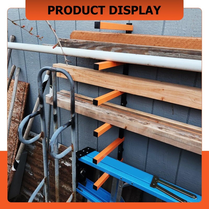 ECOTRIC Lumber Rack Wall Mount Wood Organizer Lumber Organizer -