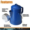 Grip Coffee Percolator (Blue) - Durable Glazed Enamel Steel -