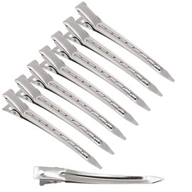 Entebill Women's Hair Clips, 3.5 Inches, Metal Hair Clips, Hairdressing Supplies, Hair Clips, Curls Fixing with Holes, Alligator Curl Hair Clips for Hair Extensions (24 Pieces)