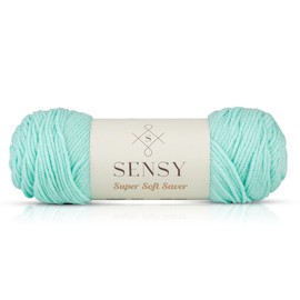 Sensy Super Soft Saver Yarn, 3.5 oz, 190 Yards, Gauge 4 Medium (Minty)