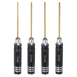 sourcing map 4pcs RC Hex Screwdriver 1.5mm 2mm 2.5mm 3mm Titanium Hexagon Screwdrivers Wrench RC Hex Driver Repair Tool for RC Models Car Helicopter Boat