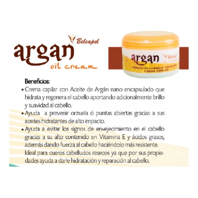 belcapel Crema Argan Belcapel 250ml Cabello Maltratado 3 Piezas