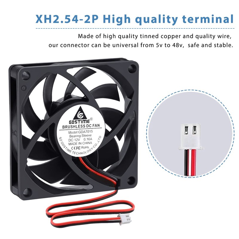 GDSTIME 7015 70mm x 15mm 7cm 12V DC Brushless Small