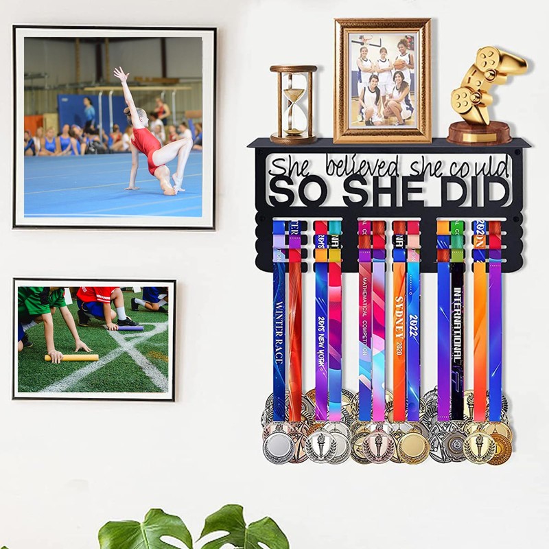 Medal Hanger Display,Running Medal Hanger Display,Trophy Shelf for Wall,Karate Belt