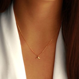 Collner 14K Gold Heart Pendant Necklace for Women Dainty Star Necklace Tiny Evil Eye Choker Necklace Boho Crescent Moon Necklace Minimalist Jewelry