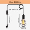 Industrial Lamp with Plug Metal Pendant Light Kit with Switch