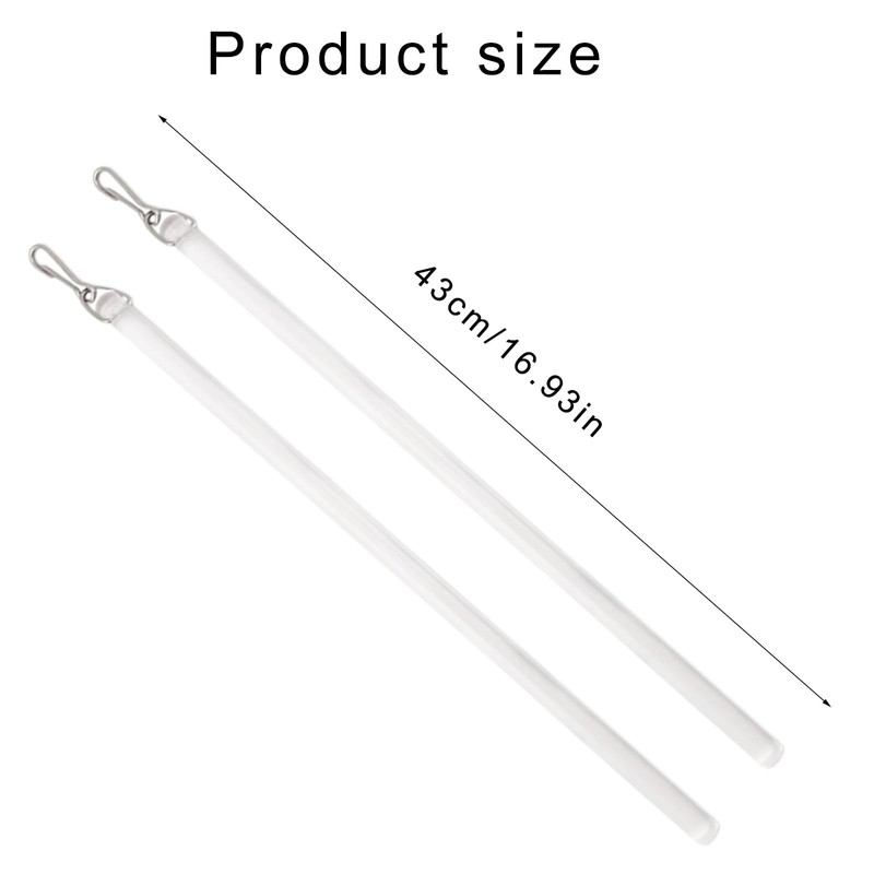 EINCORN Pack of 2 Clear 17Inch Curtain Pull Wand Drapery