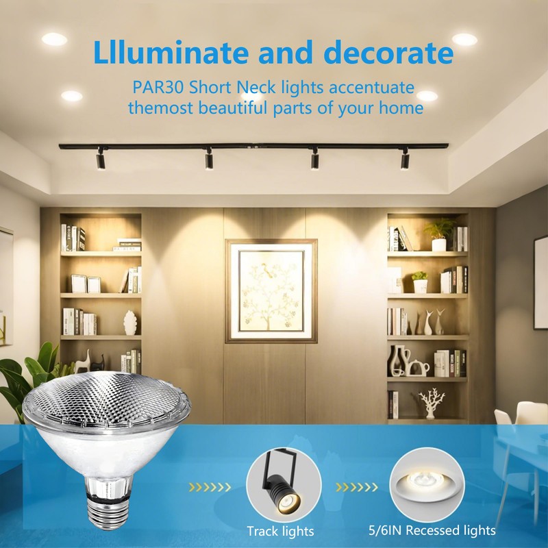 MISDOOD PAR30 Short Neck Halogen Flood Light Bulbs, 120V 50W