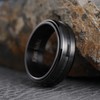King Will 8mm Black Spinner Ring Matte Brushed Stainless Steel