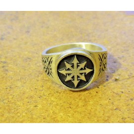 Zenacast Chaos Symbol Ring  8 pointed star available sizes 7 to 14 Free Shipping - 14