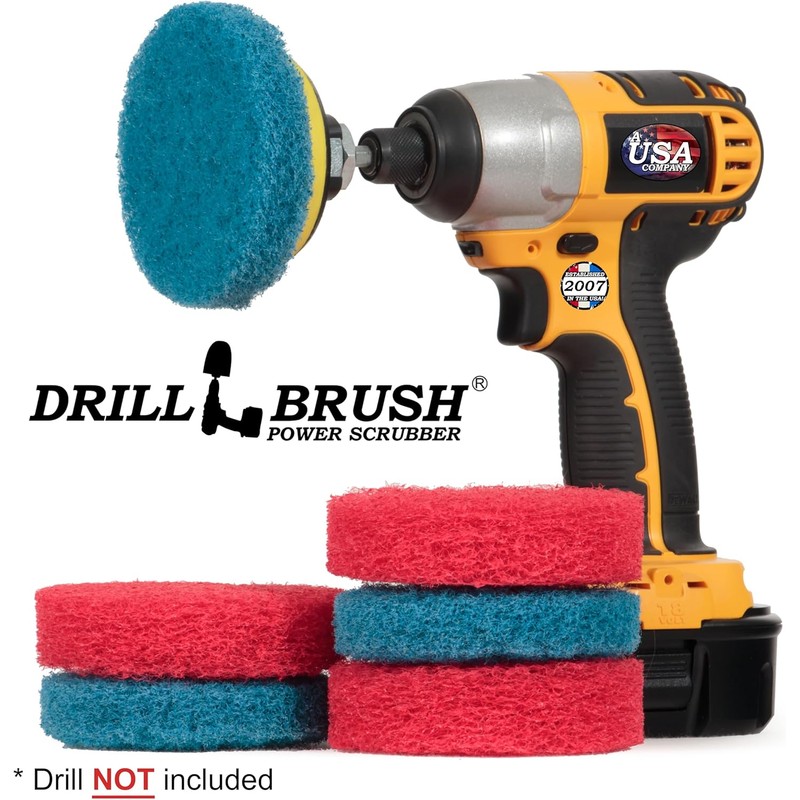 Cordless Drill Attachment - Scrub - Scour- Drill Pads -