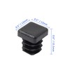 Murtenze 50Pack 1/2 Inch Plastic End Caps, Black Square Plugs