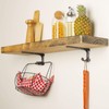 ChasBete Rustic Shelf Brackets 8 Inch Shelving Brackets, Black Shelf
