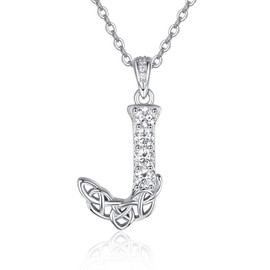 KINGWHYTE Initial Necklace 925 Sterling Silver Letter Necklace with Celtic Charm Alphabet Jewellery Gifts for Women Teenager Girls, Sterling Silver, Not known.