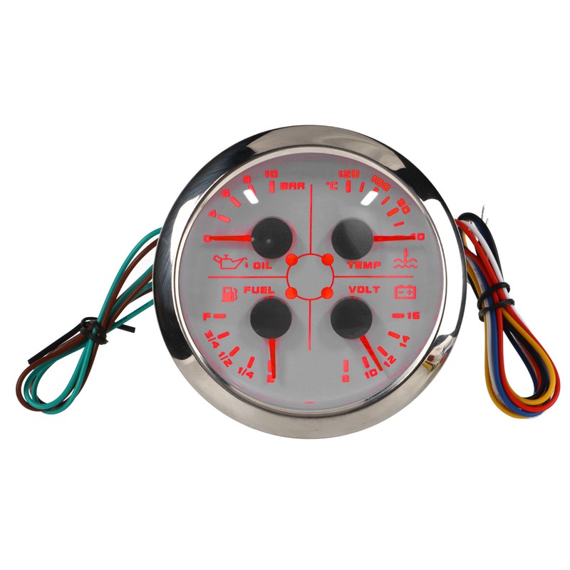 4in1 85mm Guage Multifunction Fuel Level Oil Pressure Water Temp