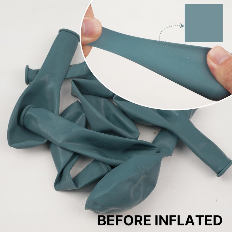 PartyWoo Pale Aqua Balloons Different Sizes 127 pcs,2519