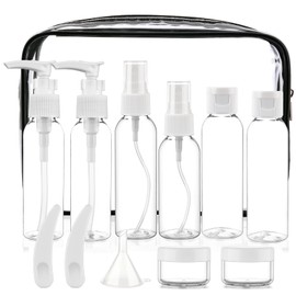 Travel Size Bottles for Toiletries 13 Pack 2oz TSA Approved Toiletry Bottles Leak Proof Travel Kit for Women Men TSA Clear Toiletry Bag Shampoo Lotion Skincare Cosmetic Container (Transparent)