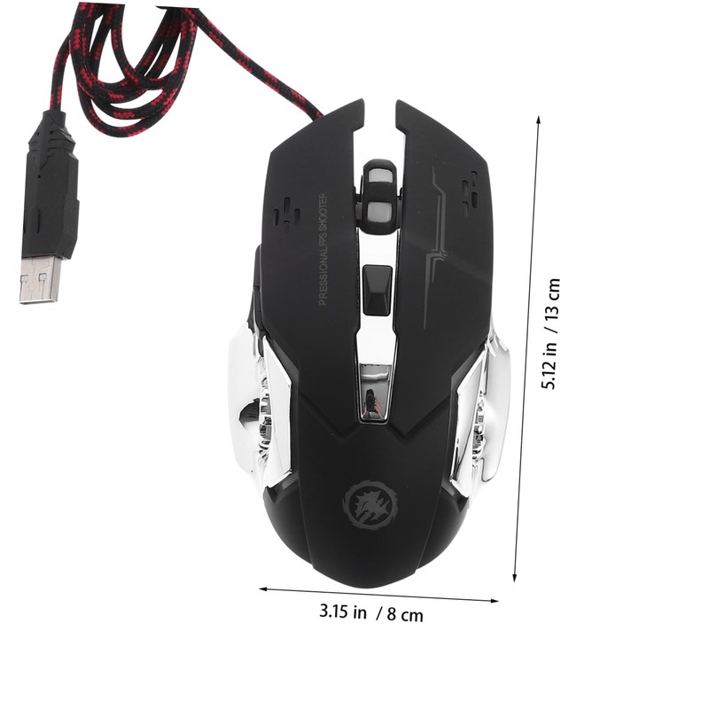 SEWACC LED Optical Gaming Mouse Ergonomic USB Wired Design Dpi