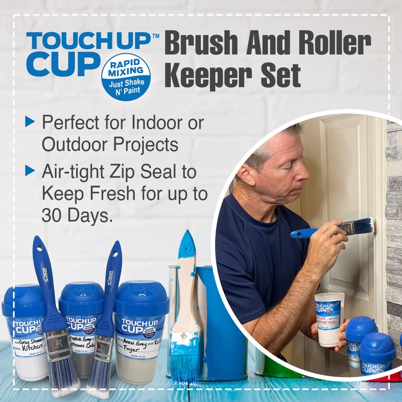 Touch Up Cup Brush & Roller Keeper, Paint Roller Cover