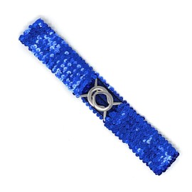 Small Slim Sequin Ladies Navy Belt Blue Length/Width 62 x 5cm Elastic Waist Paillette Style