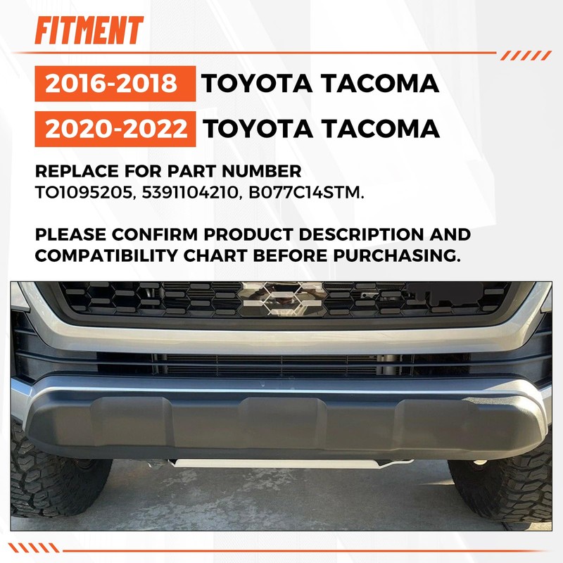 Kojem Front Lower Valance Bumper Panel Compatible with 2016-2022 Toyota