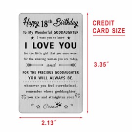 HYHYDHP Goddaughter 18th Birthday Card - Happy 18th Birthday Gifts for Goddaughter - Goddaughter 18 Year Old Birthday Cards Adult