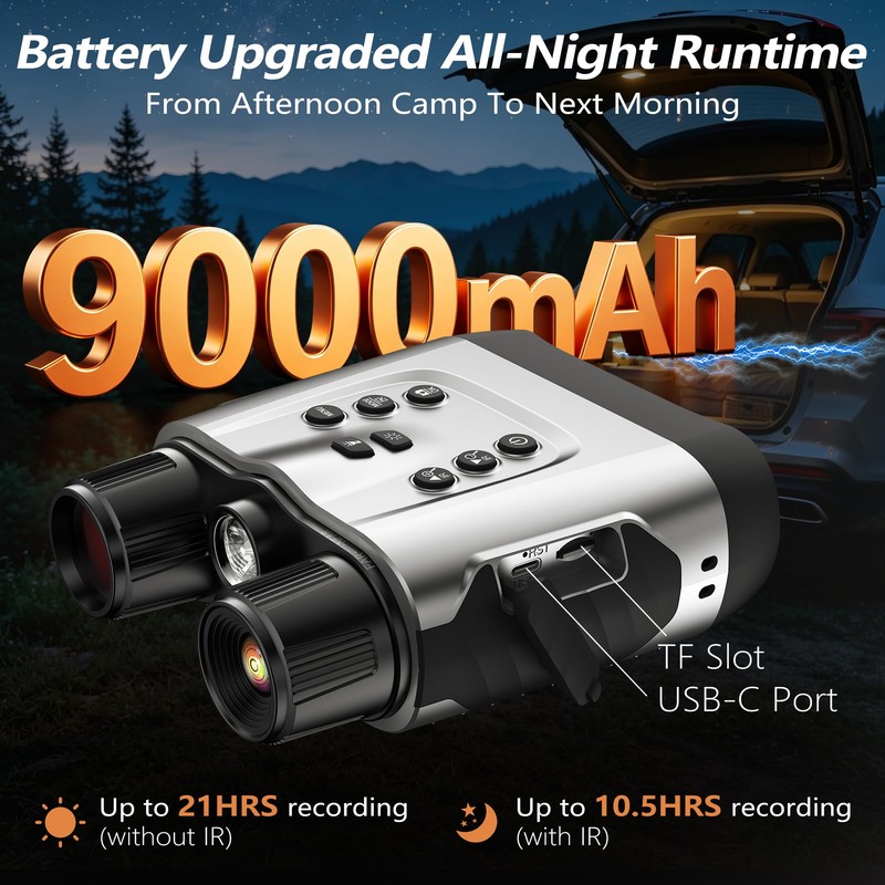 Dsoon 4K Night Vision Goggles with 32GB Card, 9000mAh Battery