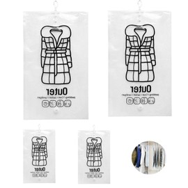 Hanging Vacuum Bags - Pack of 2 Vacuum Bags for Space-saving, Moving and Travel, Includes Double Zip and Triple Sealed Turbo Valve (4 Pack 67 x 110 cm)