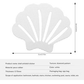 Skyzone Non-Slip Bath Stickers, 20 Piece Bath Mat Non Slip Shower Stickers, White And Non-Abrasive Textured Baby Bath Stickers For Bathroom Toilets Kitchen Pool Surfaces (Shell Shaped)