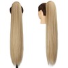 FESHFEN Straight Ponytail Extensions Long Drawstring Pony Tails Natural Synthetic