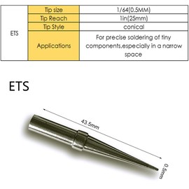 Welding Soldering Tips for ET Soldering Iron, ETS ETA ETB ETT ETD Replacement for Weller WES51 WESD51 WE1010NA PES51 Soldering Iron Handle Tip Welding Pen Nozzle Pack of 5