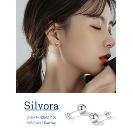 Silvora Round Ball Earrings, Women's 925 Silver, Ball Earrings, Popular Accessory, Sterling Silver