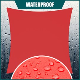 Royal Shade 7' x 13' Red Square Waterproof Sun Shade Sail Order to Make Canopy Awning, UPF50+ 98% UV Blockage Water Resistant, Outdoor Backyard Patio Garden Carport (We Customize)
