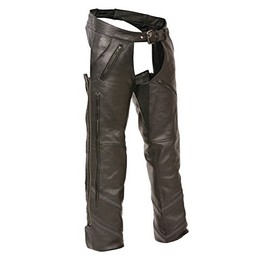 Milwaukee Men's Vented Leather Chaps (Black, Medium)