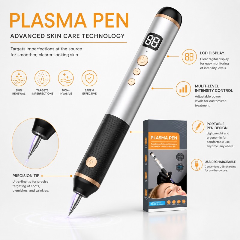Adjustable Electrosurgical Pen for Professional Skin Procedures – Rechargeable Device