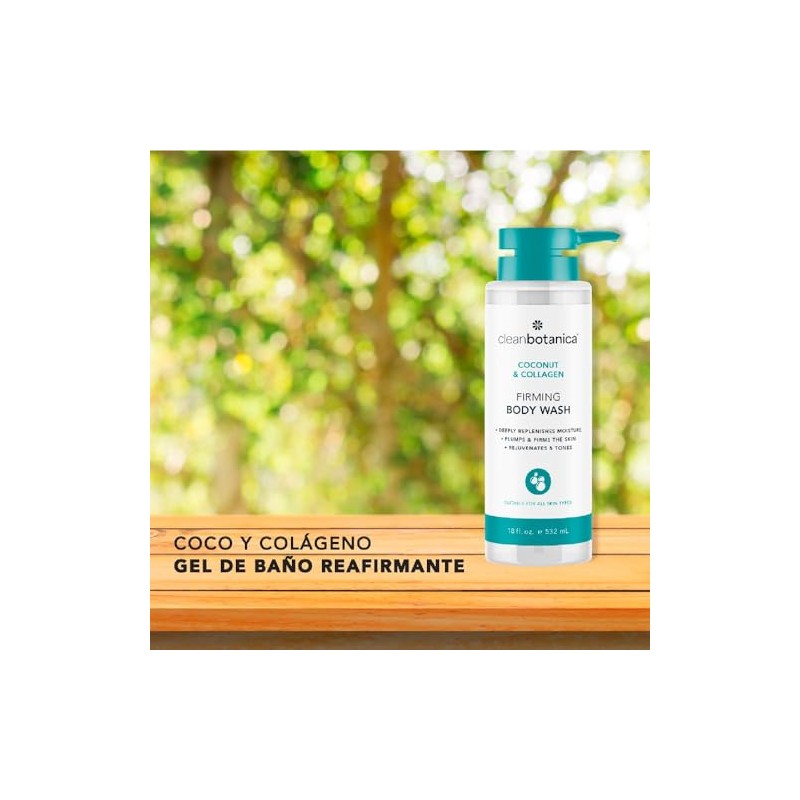 CLEAN BOTÁNICA, Gel de Baño con Coco y Colágeno, Exfoliante
