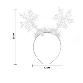 Lezevn Snowflake Heradband Christmas Feather Glitter Snowflake Hair Hoop for Girls Party Banquet Hair Accessory (12)