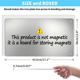17.1" x 11.8" 2 Pack Stainless Steel Magnetic Board - Magnet Bulletin Board to Display Magnetic Letters Numbers Animal, Poetry, Spice Jars, Notes, Photos, Suitable for Wall, Refrigerator, Cubicle
