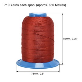 sourcing map Bonded Polyester Sewing Threads 610 Yards 420D/0.45mm Extra Strong Upholstery Thread for Manual and Machine Sews (Vermilion, 2pcs)