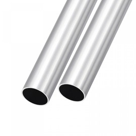 sourcing map 6063 Aluminium Tube 25 mm x 22 mm x 200 mm Round for Home Machines DIY Crafts Pack of 2