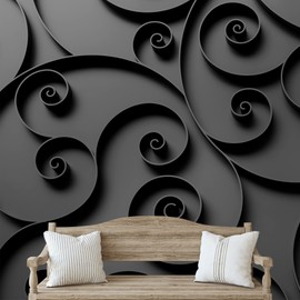 NWT Removable Wall Sticker/Wall Mural Duotone Plant Vine Tapestry Nature Wilderness Digital Art Modern Art Decorative Floral Botanical Contemporary for Living Room, Bedroom, Office - 66x96 inches