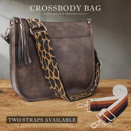 4053 Women's Elegant Crossbody Bag For Women Leather Hobo Handbag Wallet Set With 2count Adjustable Guitar Leopard Strap hkclufbag crossbody purses 2025:_coffee