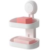 TAILI Double Layer Suction Soap Dishes for Bathroom, Max Hold